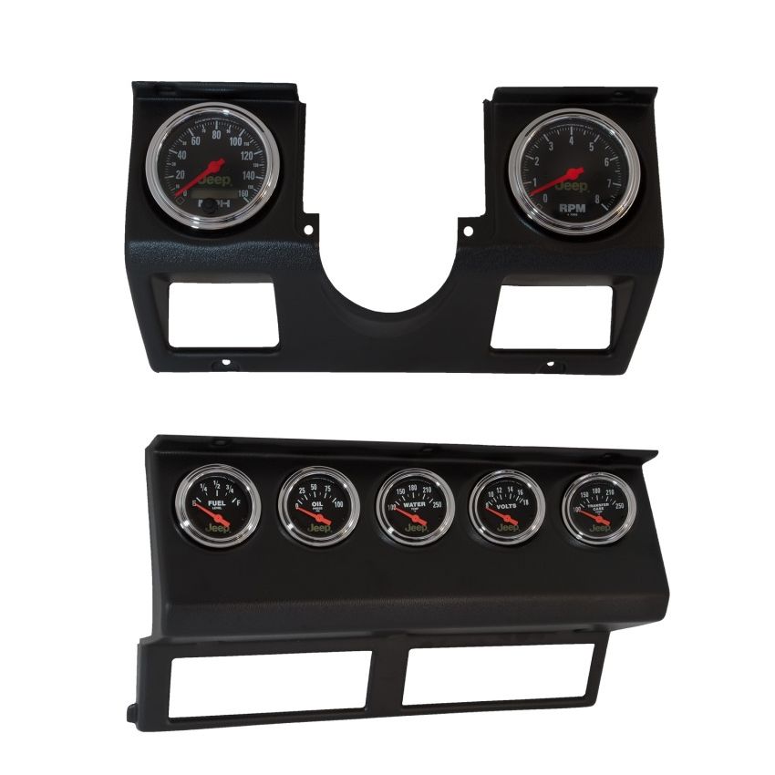 AutoMeter 7040 DIR FIT DSH KT, WRANGLER (YJ) 87-96, TACH/MPH/FUEL/OILP/WTMP/VOLT/TRANS, JEEP