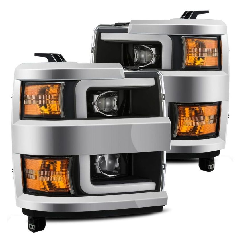 AlphaRex 15-19 Chevy 2500HD PRO-Series Proj Headlights Plank Style Blk w/Activ Light/Seq Signal/DRL
