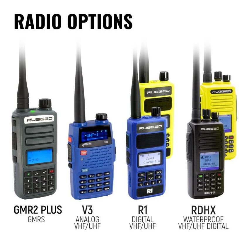 Rugged Radios MH-KIT-R1 MOTO MAX Comm Kit w/ HD OFFROAD Cables With R1 (Blue) - Business Band Radio