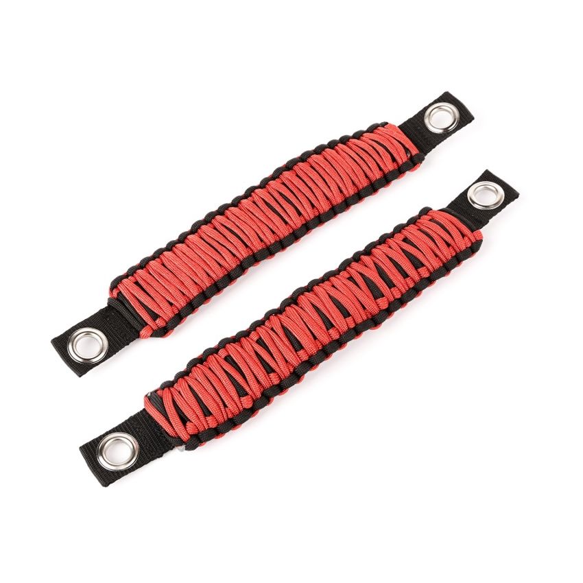 Rugged Ridge Paracord A-Pillar Grab Handle Red 07-18 Jeep Wrangler JK