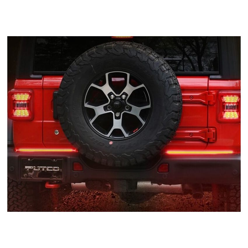 Putco 92010-18 2019+ Ram 1500/Jeep Wrangler JK/JL 18in Red Split Blade LED Tailgate Light Bar (Pair)