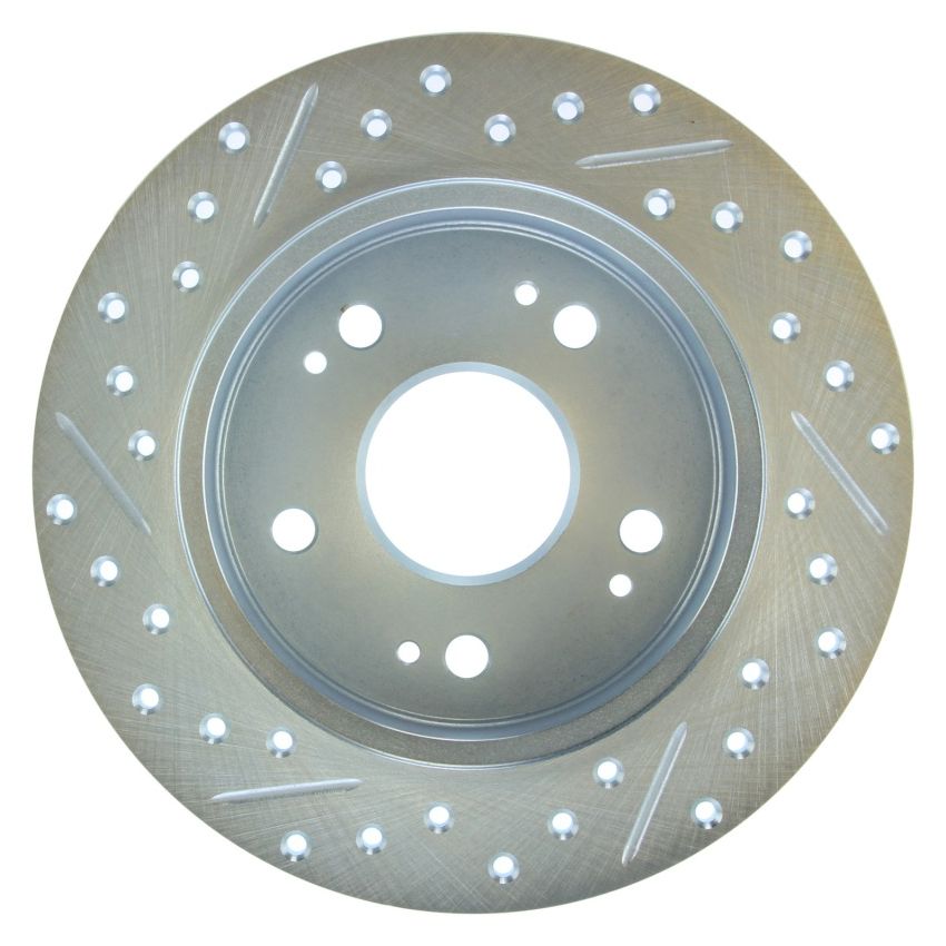 StopTech Select Sport 06-15 Honda Civic Si Slotted and Drilled Right Left Rotor