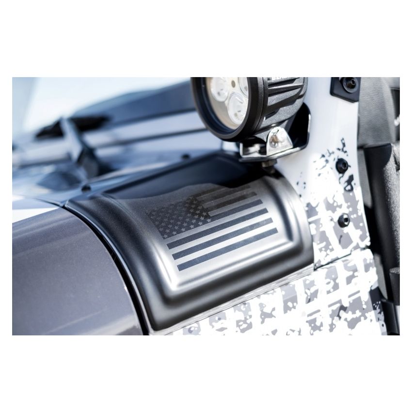 Rampage 2007-2018 Jeep Wrangler(JK) Cowl Cover 2-Door Cowl Cover With American Flag - Black