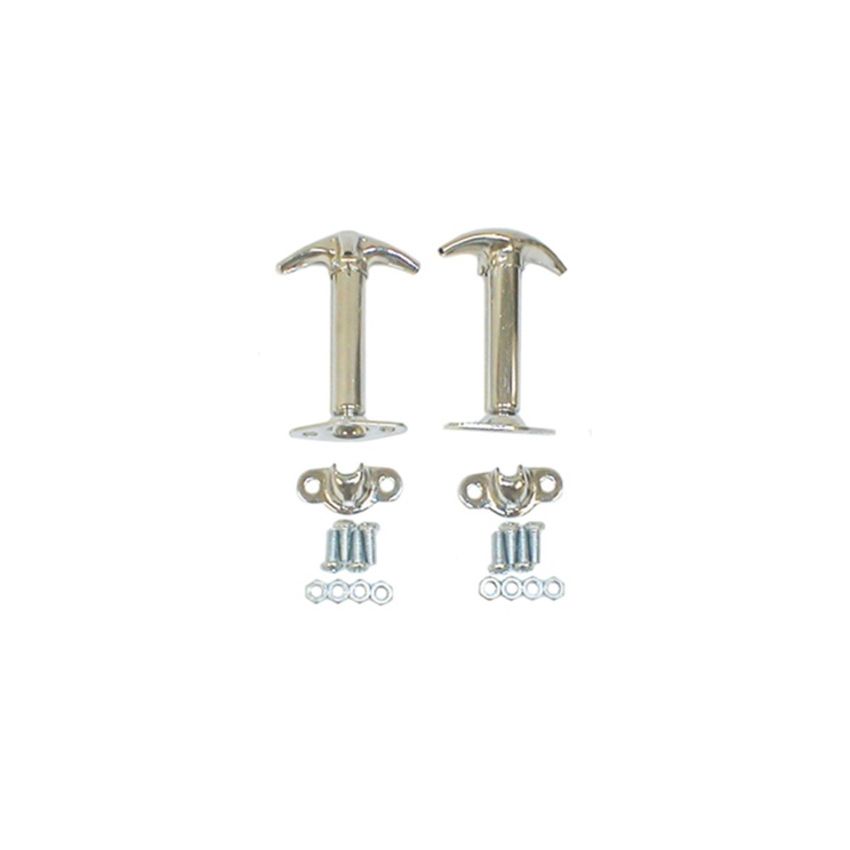 Rugged Ridge 41-95 Jeep CJ / Jeep Wrangler YJ Chrome Hood Catch Set