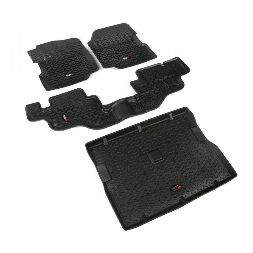 Rugged Ridge Floor Liner Front/Rear/Cargo Black 1976-1995 Jeep Wrangler / CJ