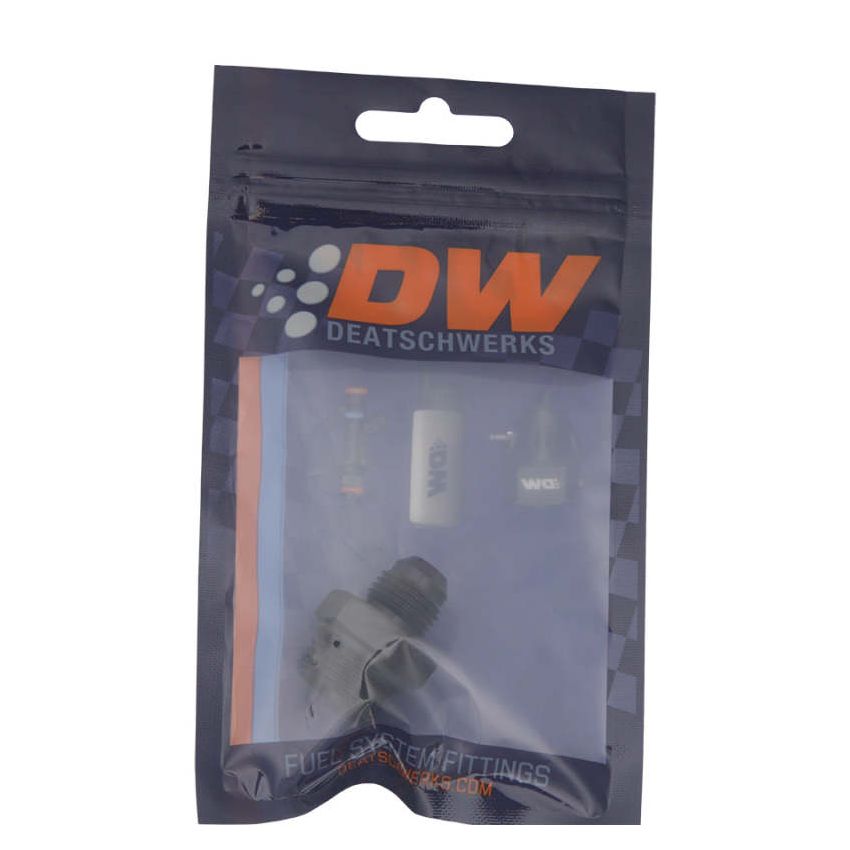 DeatschWerks 8AN ORB Male to 6AN Male Flare Adapter (Incl O-Ring) - Anodized Matte Black