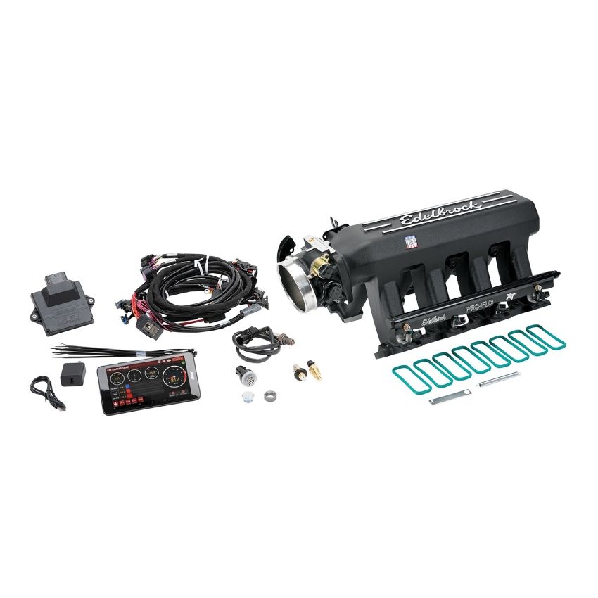 Edelbrock 35733 Pro Flo 4 XT EFI System Seq Port LS Gen III/IV Cathedral Port 550 HP Max 35lb/hr Black