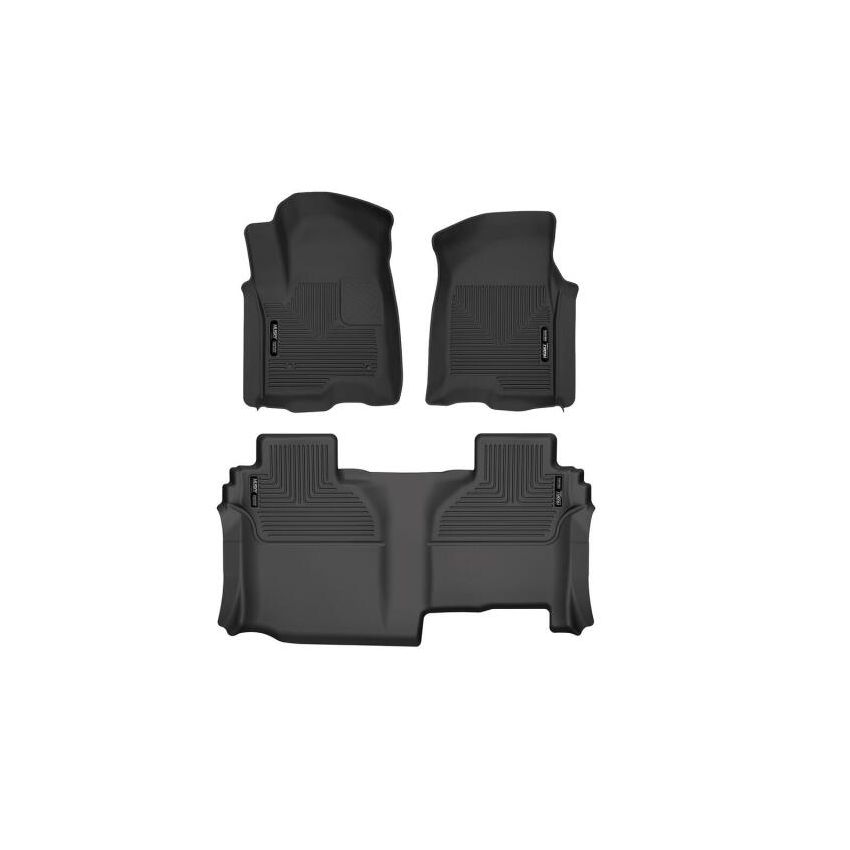 Husky Liners 53648 19-24 Chevy Silverado1500/GMC Sierra1500 X-Act Front + 2nd Seat Floor Liner Set-Black