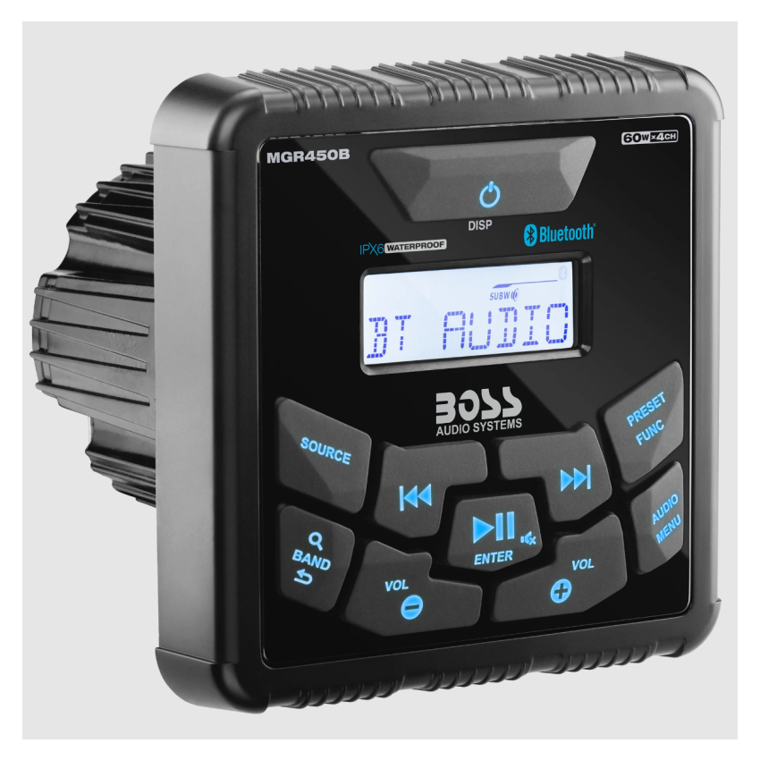 BOSS Audio Systems Marine Gauge Receiver / Bluetooth / No CD / USB / AM / FM