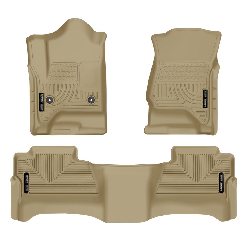 Husky Liners 14 Chevrolet Silverado/GMC Sierra WeatherBeater Tan Front & 2nd Seat Floor Liners