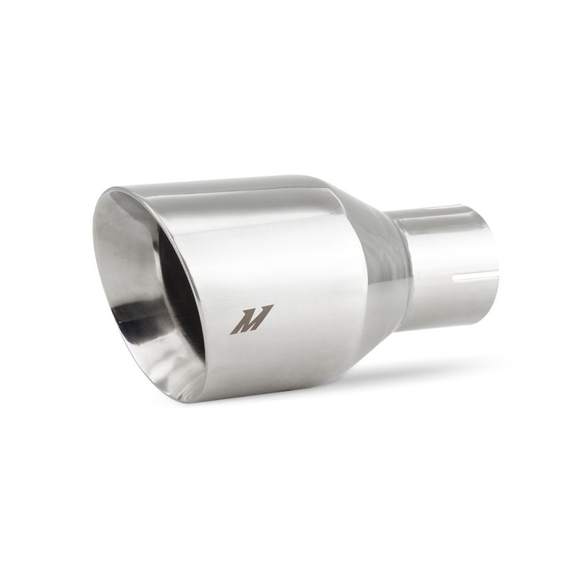 Mishimoto MMEXH-TIP-DW25P Clamp-on Double Wall Exhaust Tip 2.5 Inlet Slash Cut - polished