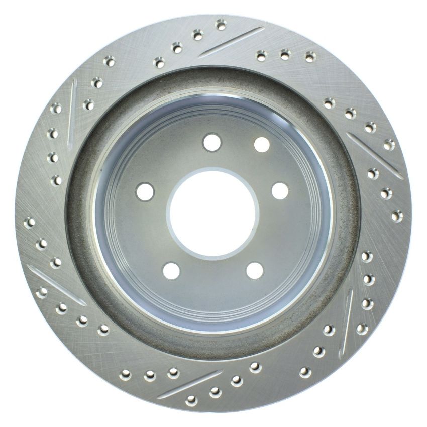 Stoptech 227.42077L Select Sport Nissan Slotted and Drilled Left Rear Rotor