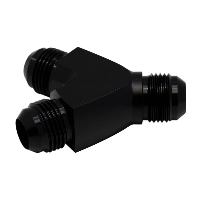 DeatschWerks 10AN Male Flare to 10AN Male Flare to 10AN Male Flare Y Fitting - Anodized Matte Black