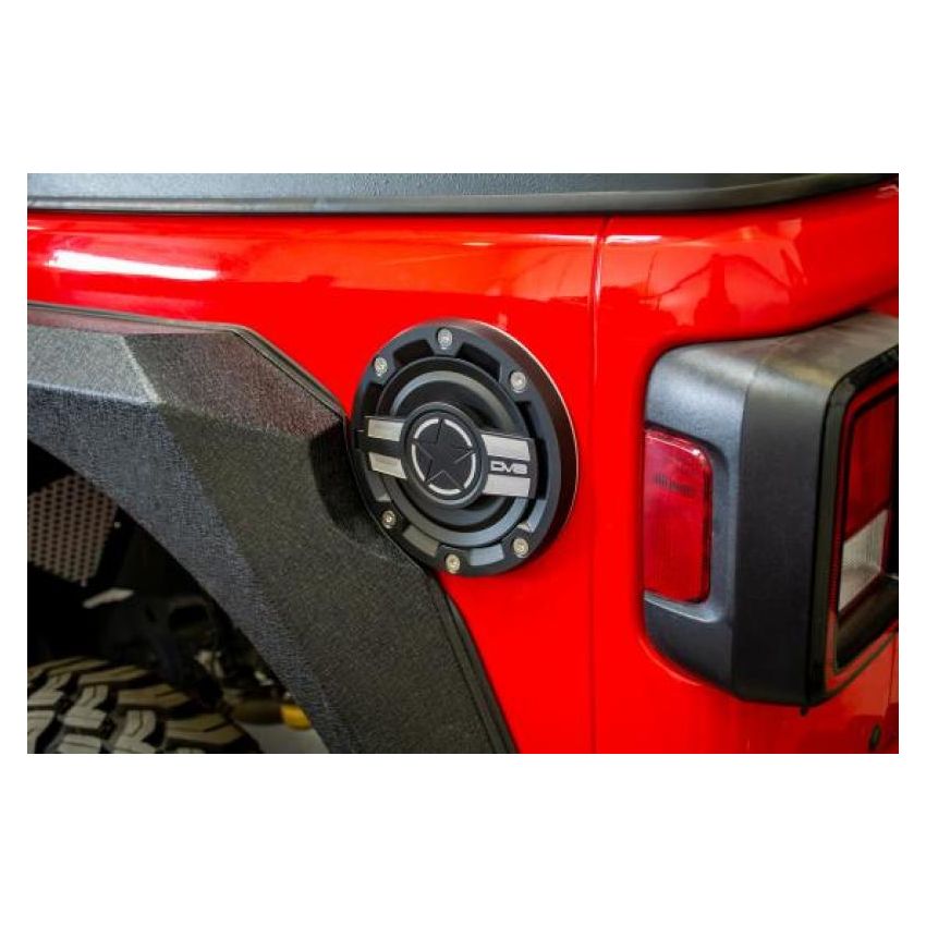 DV8 Offroad D-JL-190004-MIL 2018+ Jeep JL Aluminum Fuel Door for 20-Pres Wrangler