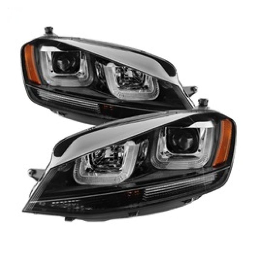 SPYDER 5080578 Projector Headlights - DRL LED - Black Stripe - Black