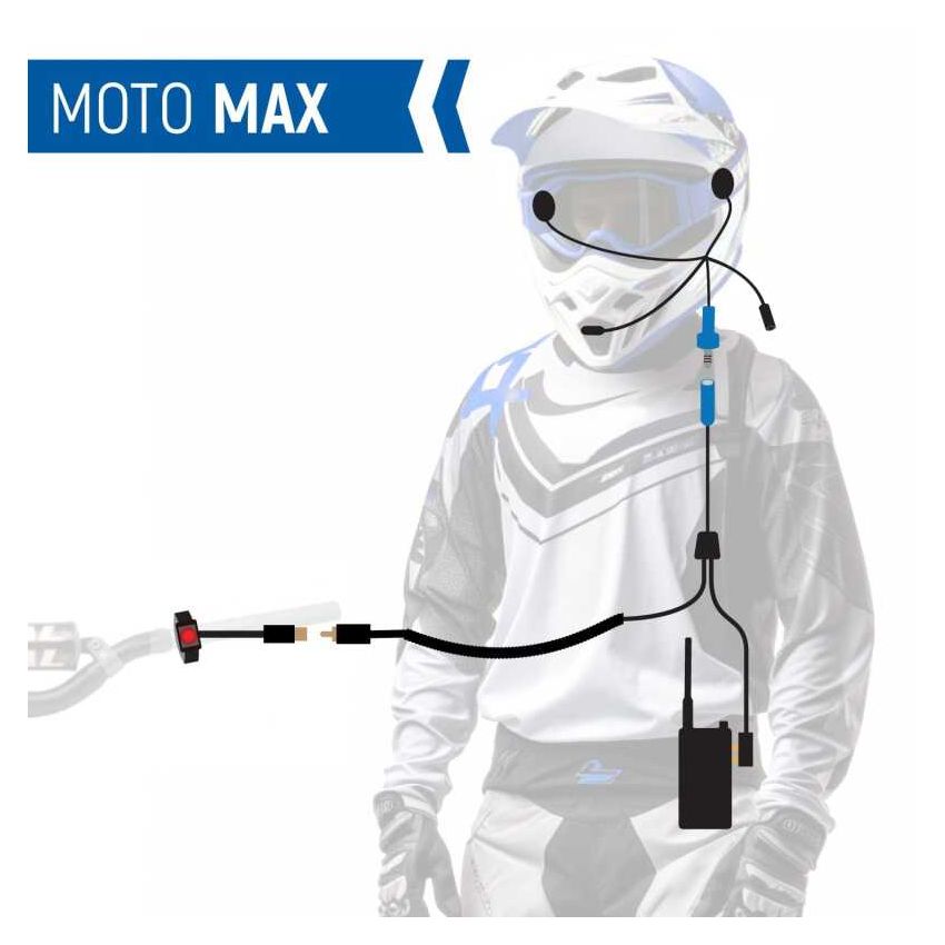 Rugged Radios MH-KIT-GMR2 MOTO MAX Comm Kit w/ HD OFFROAD Cables With GMR2 PLUS - GMRS Radio