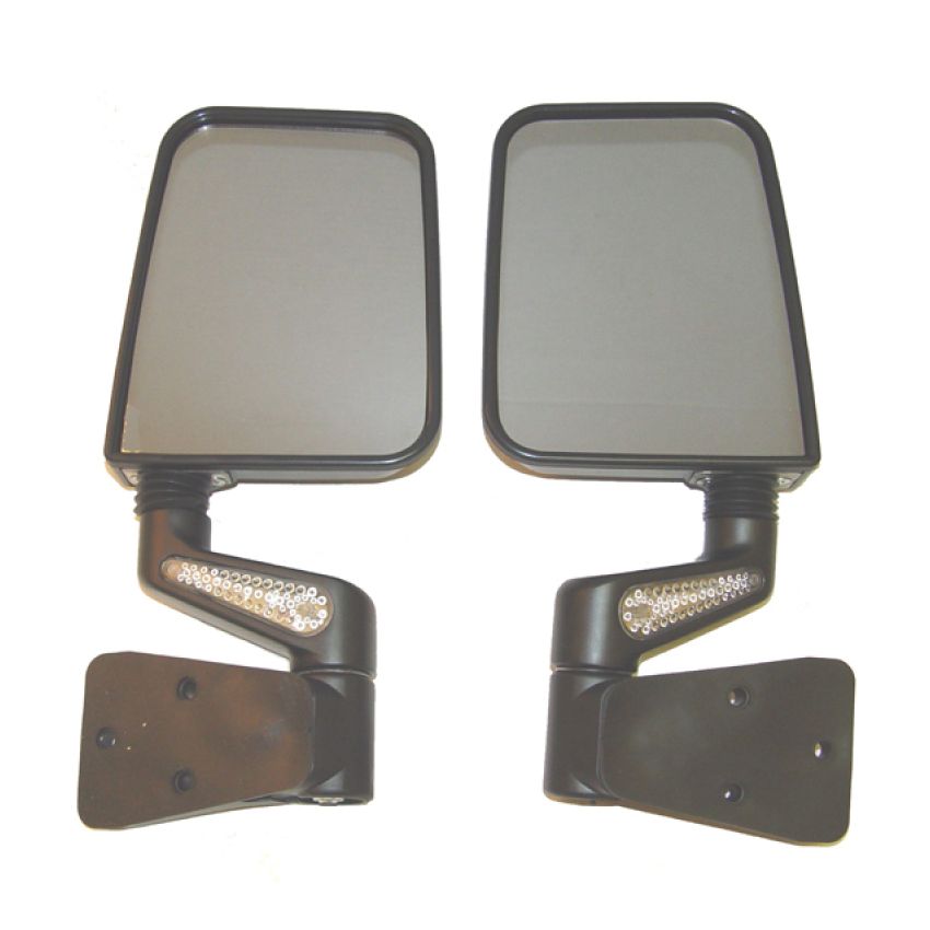 Rugged Ridge 87-02 Jeep Wrangler YJ/TJ Black Heated Door Mirror Kit w/ LED Signals