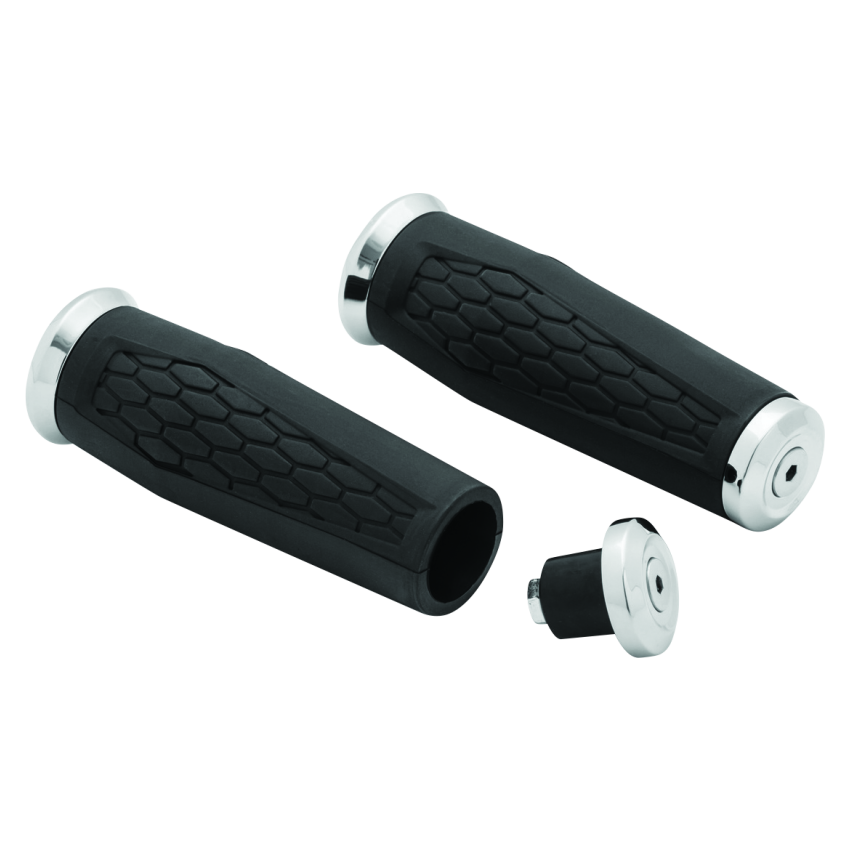 Kuryakyn 5928 Hex Grips 7/8inch Universal Chrome
