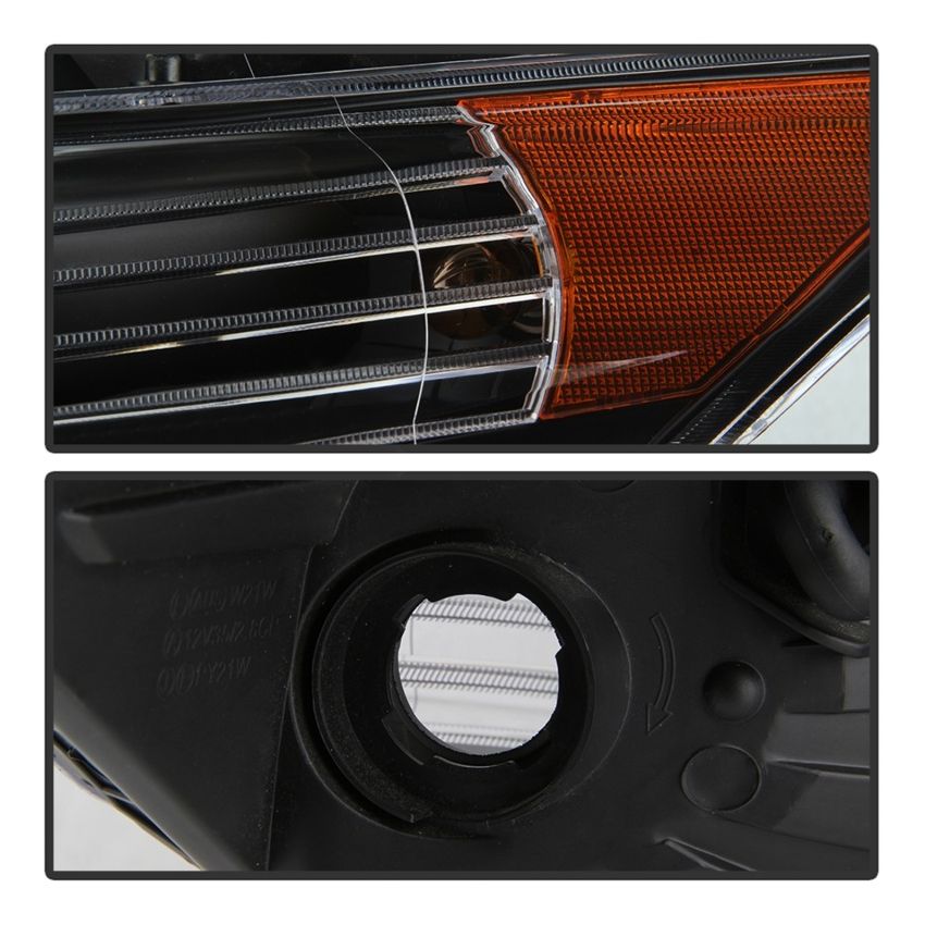 xTune 09-14 Acura Projector Headlights - Light Bar DRL - Black (PRO-JH-ATSX09-LB-BK)