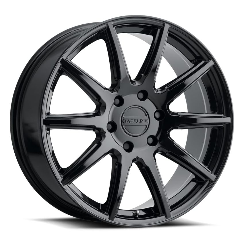 Raceline 159B Spike 18x8in / 5x127 BP / 35mm Offset / 78.1mm Bore - Gloss Black Wheel