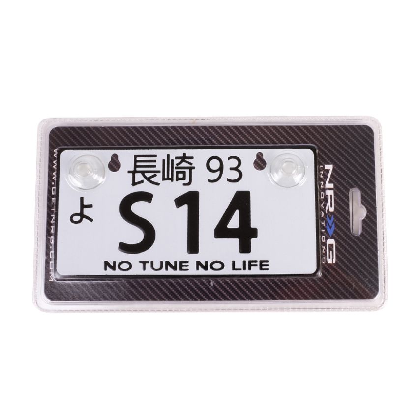 NRG Mini JDM Style Aluminum License Plate (Suction-Cup Fit/Universal) - S14
