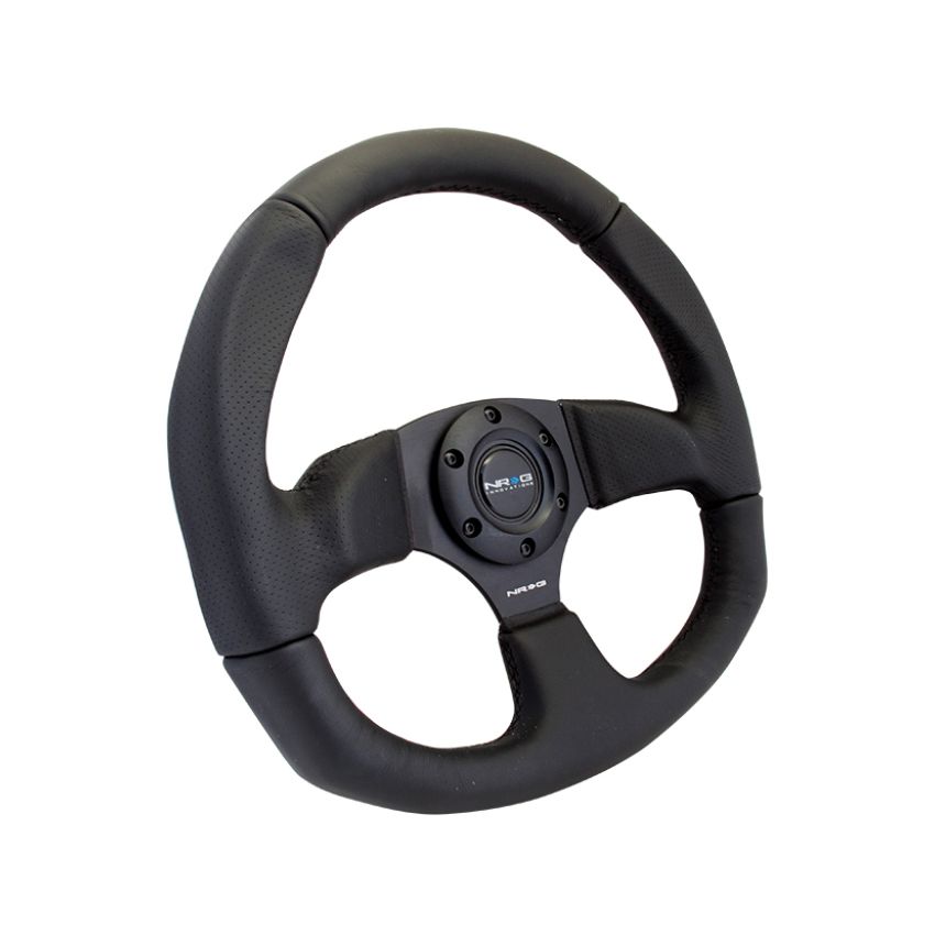 NRG RST-009R Reinforced Steering Wheel (320mm Horizontal / 330mm Vertical) Leather w/Black Stitching