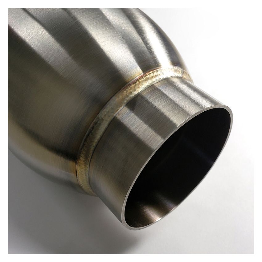 Stainless Bros 615-06336-0121 2.5in Inlet/Outlet 3.5in Body x 12in OAL SS304 Louvered Bullett Resonator