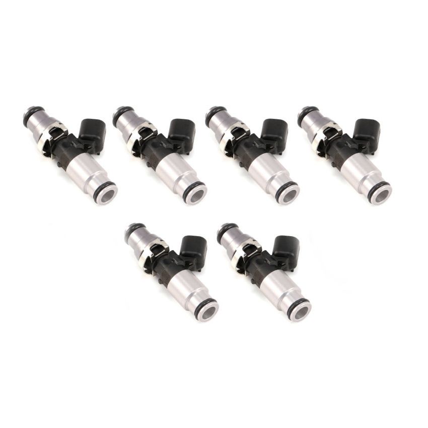 Injector Dynamics 1050X Injectors 14mm (Grey) Adaptor Top - (Silver) Bottom Adapter (Set of 6)