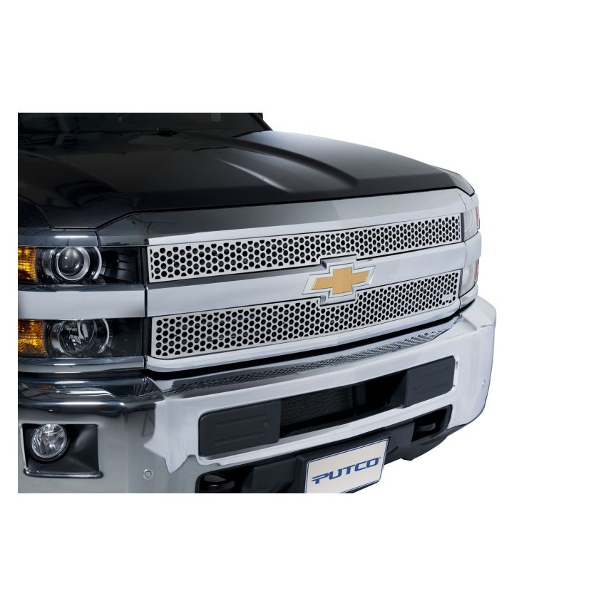 Putco 84201 15-19 Chevy Silverado HD Punch Stainless Steel Grilles