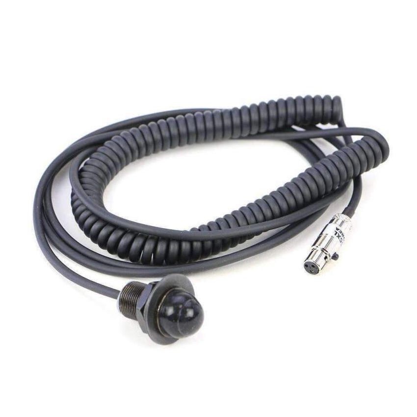Rugged Radios PTT-HM-CCXL Hole Mount Steering Wheel Push to Talk Cable (PTT) with Coil Cord for Intercoms