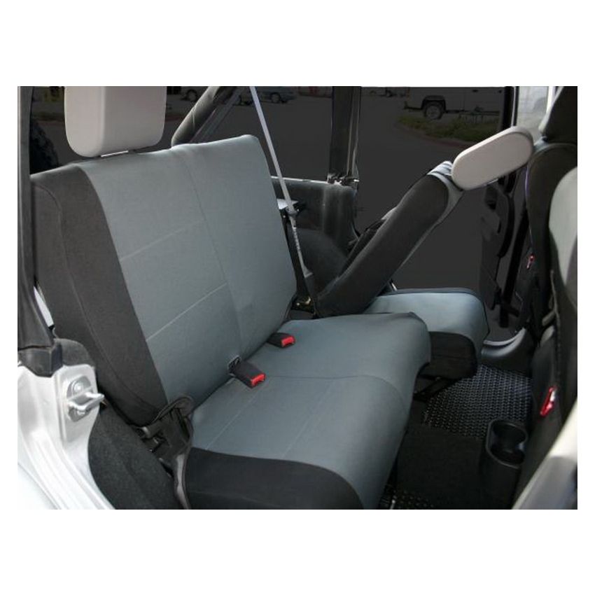 Rampage 5057821 2007-2018 Jeep Wrangler(JK) Unlimited Custom Fit Seat Cover - Black/Grey