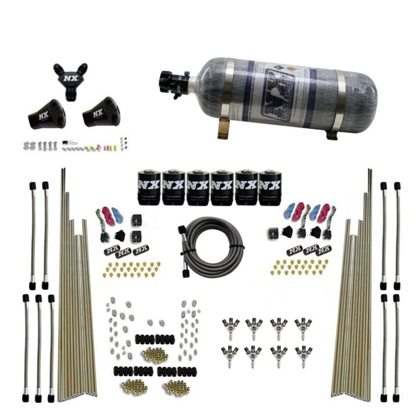 Nitrous Express 80020-12 8-CYL TRIPLE-D DRY DIRECT PORT, 3 STAGE DRY, 6 SOLENOIDS W/ 12LB BOTTLE