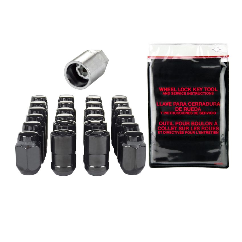 McGard 6 Lug Hex Install Kit w/Locks (Cone Seat Nut) 1/2-20 / 13/16 Hex / 1.5in. Length - Black