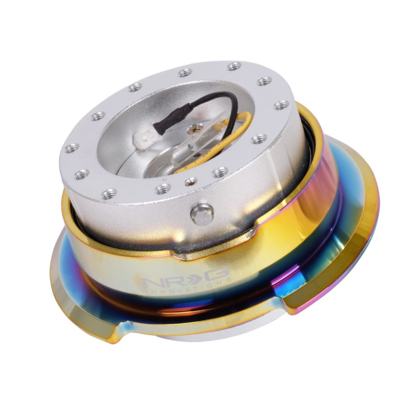 NRG SRK-280SL-MC Quick Release Gen 2.8 - Silver Black Body / Neochrome Ring