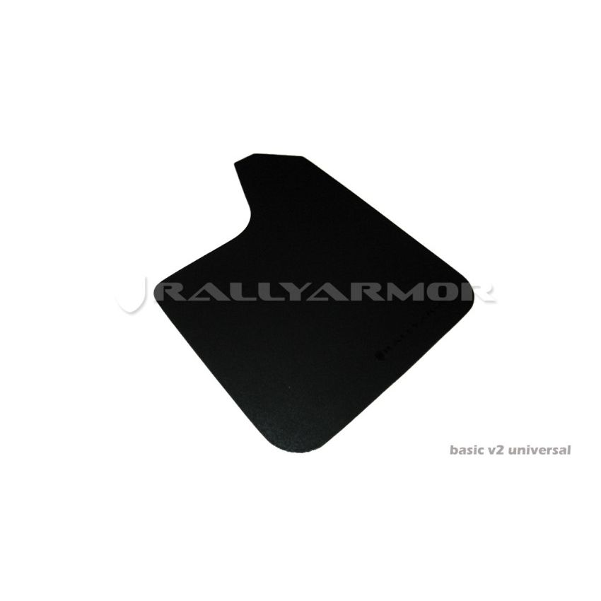 Rally Armor Universal fitment (no hardware) Basic Black Mud Flap w/ Black Logo