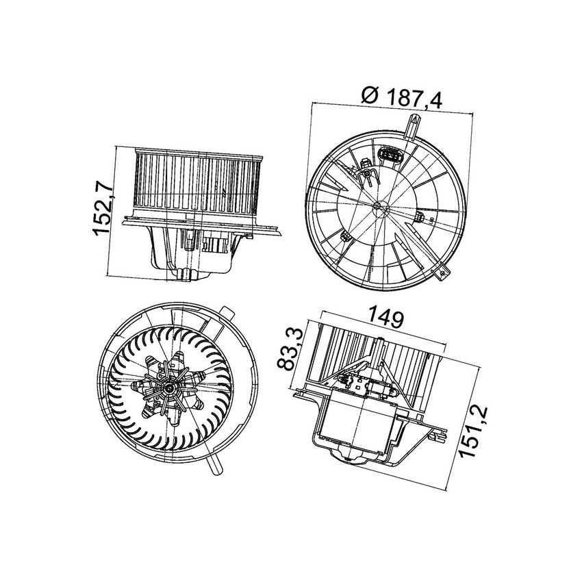 BEHR AB 148 000P HVAC Blower Motor
