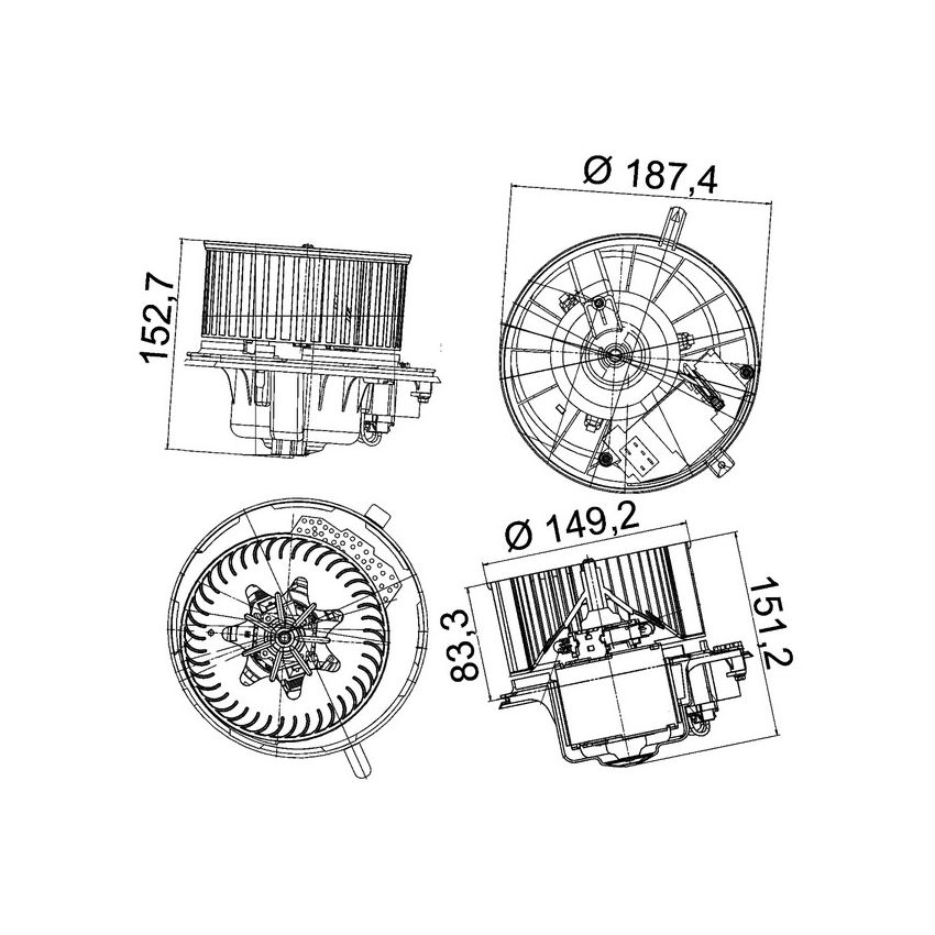 BEHR AB 149 000P HVAC Blower Motor