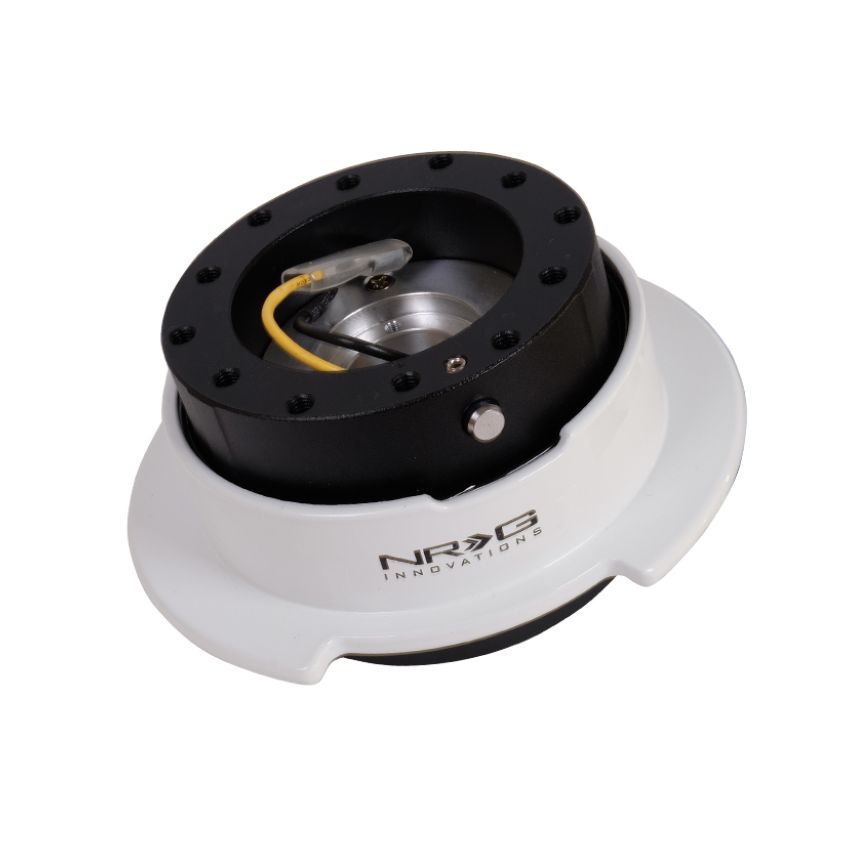 NRG Quick Release Kit Gen 2.5 - Black / White Ring w/Finger Grooves