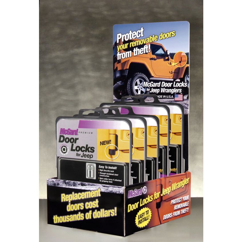 McGard 90225 Jeep Door Lock Counter Display - Incl. (3) Sets of 76060 / (2) Sets of 76057 / (1) Display