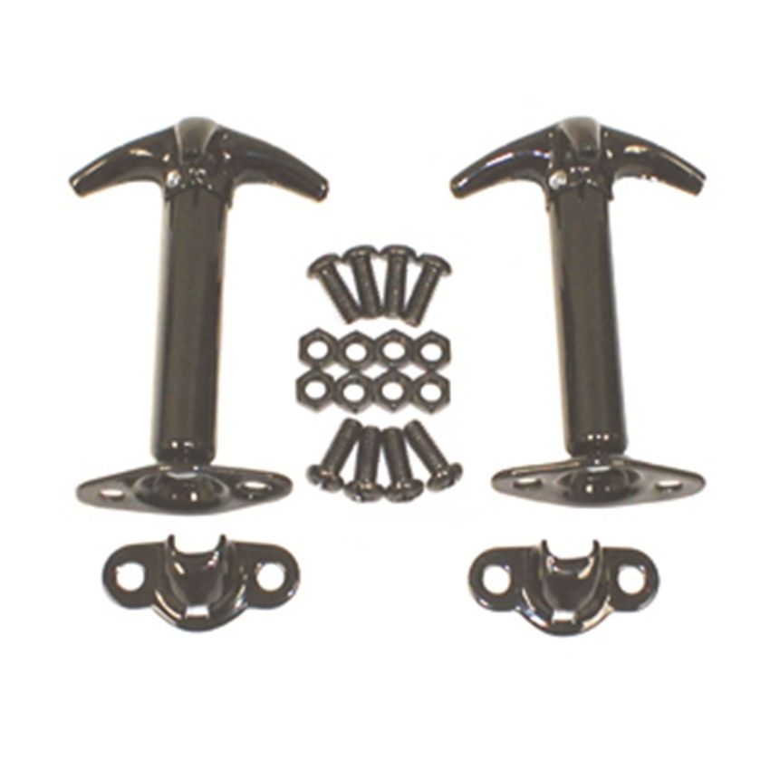 Hood Catch Kit  Black 4 1-95 Jeep CJ/Wrangler YJ