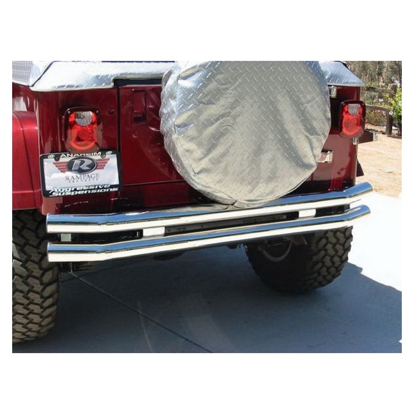 Rampage 1976-1983 Jeep CJ5 Double Tube Rear Bumper - Stainless