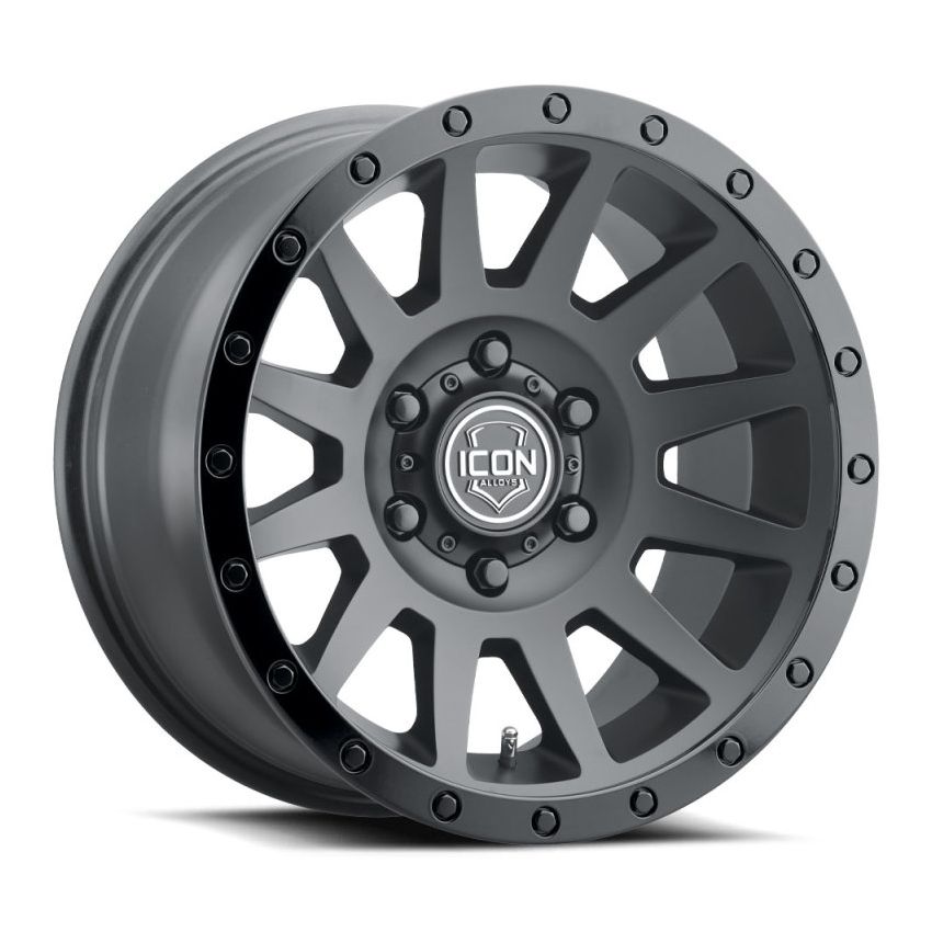 ICON Compression 17x8.5 6x5.5 25mm Offset 5.75in BS 95.1mm Bore Satin Black Wheel