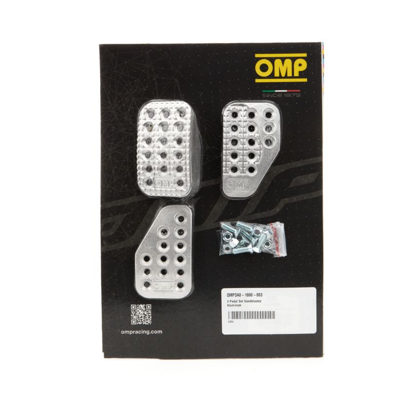 OMP RACING, INC. OMPOA0-1000-003 3 Pedal Set Sandblasted Aluminum