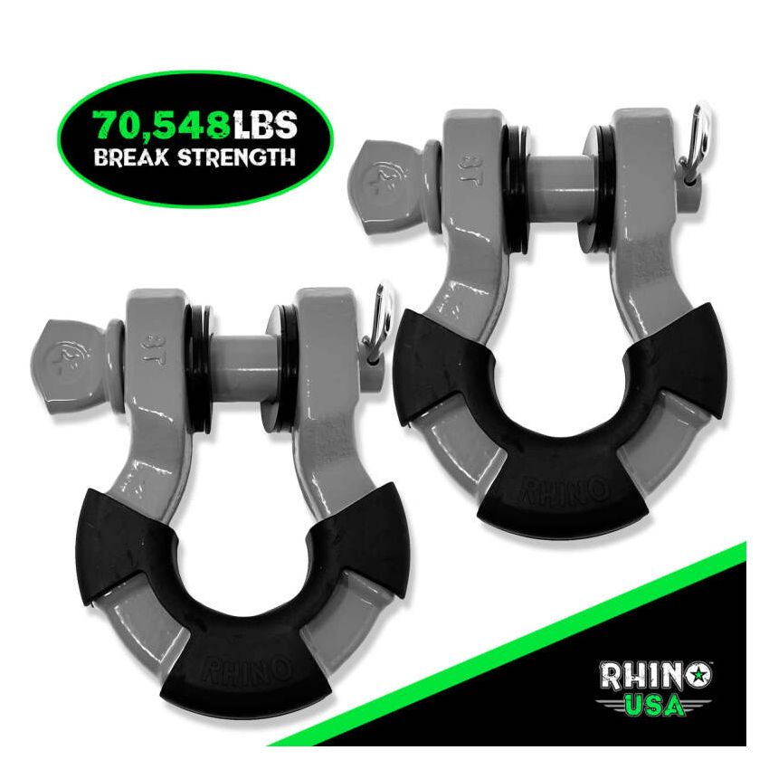 Rhino USA SUPERSHACK-GRY 8T Super Shackle 2-Pack (Gray)