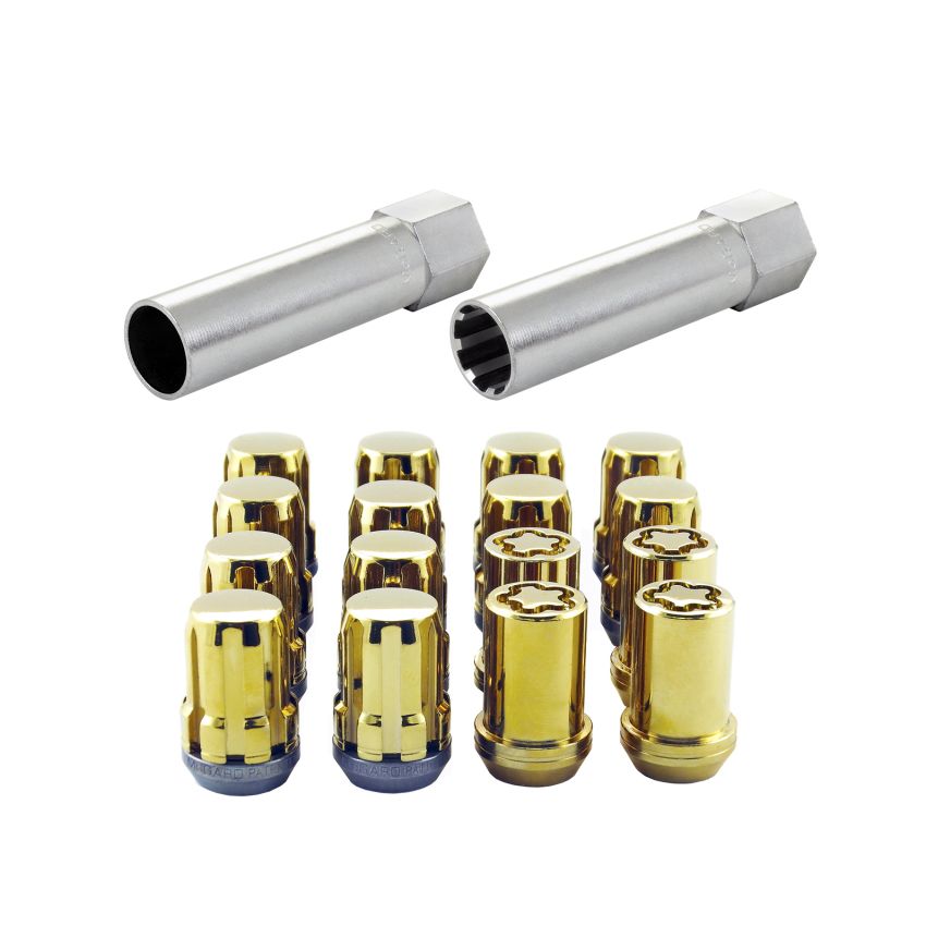 McGard (65457GDC 12X1.5 MCG 4 LUG SPLINEDRIVE KIT, GOLD W/WHL LKS CLAMSHELL)