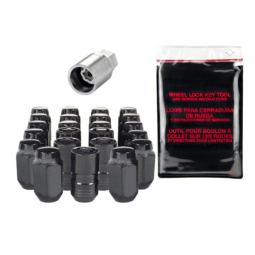 McGard (84585BK MCG 23-PC JEEP WRANGLER JL HEX INSTALL KIT M14X1.5 CONE SEAT BULGE W/5-WHL LKS, 22MM HEX, 1.639