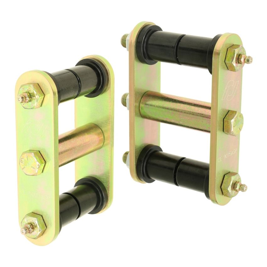 RockJock 76-86 CJ HD Leaf Spring Shackles Rear w/ Urethane Bushings HD Greasable Bolts Pair