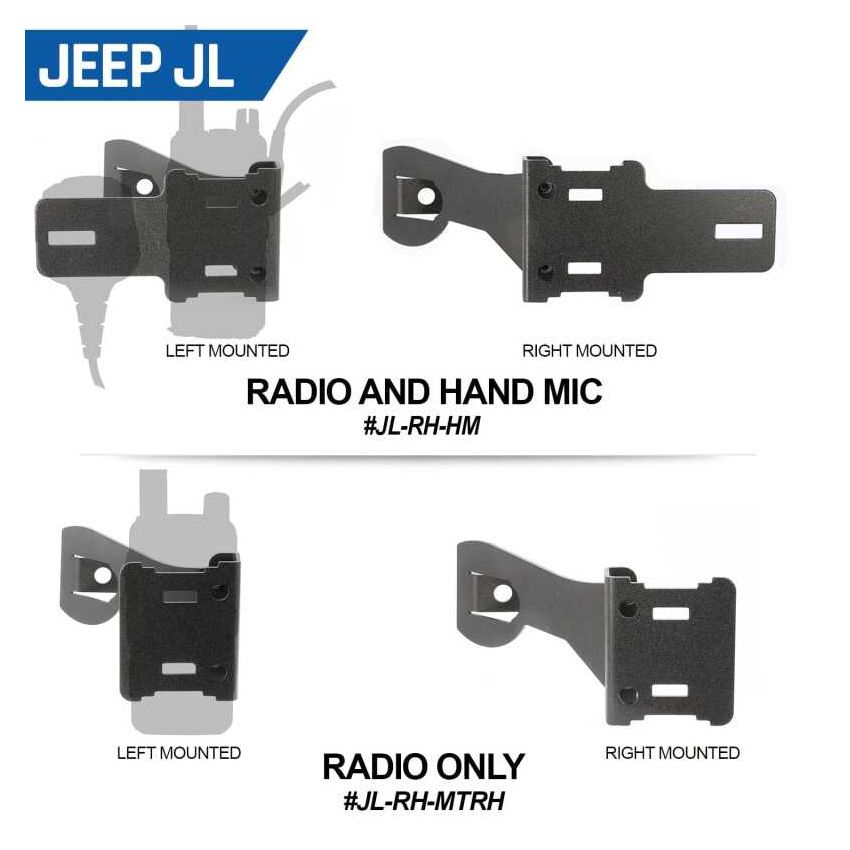 Rugged Radios JL-RH-MTRH Jeep JK/JKU/JL Handheld Radio Grab Bar Mount- Radio-Only Mount