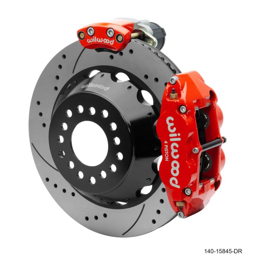 Wilwood 140-15845-DR Narrow Superlite 4R Rear P-Brk Kit 14.00in Rotor Big Ford New Style 2.50in Offset - SRP Red
