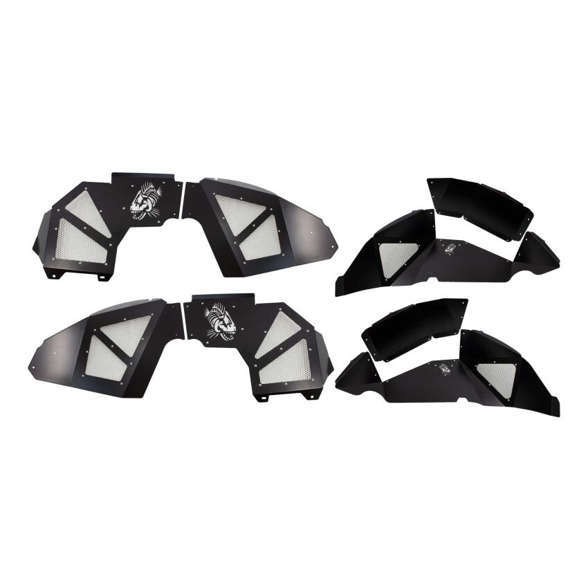 Fishbone Offroad 2018+ Jeep Wrangler JL Front/Rear Set of 4 Aluminum - Blk Powdercoat Inner Fenders